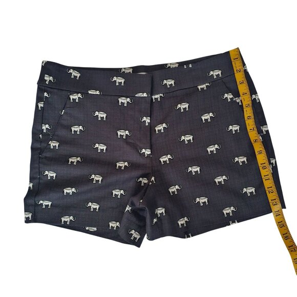 LOFT Coastal Gray (Dark Gray/Blue) Elephant Print The Riviera Short Size 8 - Picture 10 of 11